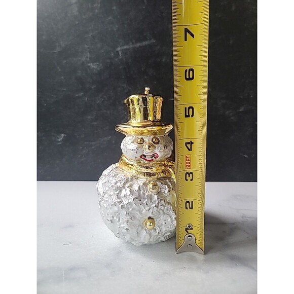 Snowman Shaped Candle Gold Hat And Scarf, READ Description - Picture 3 of 10